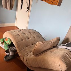 Elegant Camel Beige Chaise Lounge