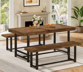 New assembled set of 2, 23.6" End Table, 3-Tier Farmhouse Side Table with Geometric Frame