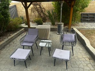 FREE 5-Piece Patio Furniture Set (2 Chairs, 2 Ottomans, 1 Side Table)