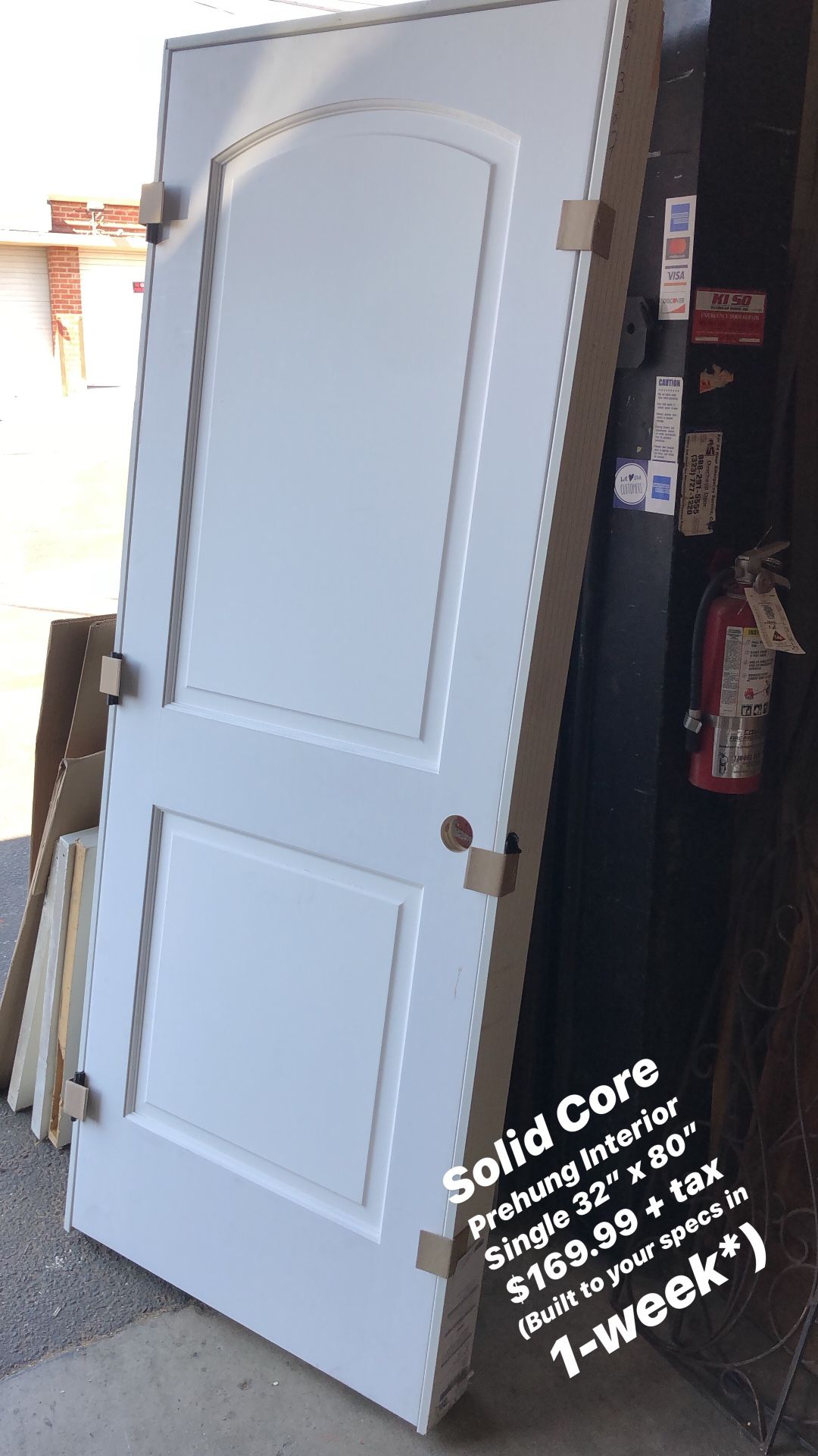 Solid core interior door prehung unit 32” 30” 28” 24” and 36” primed 4-9/16 frame