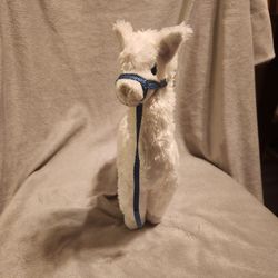 Gently Used American Girl Doll Plush White LLAMA w Blue Harness Stuffed Animal –
