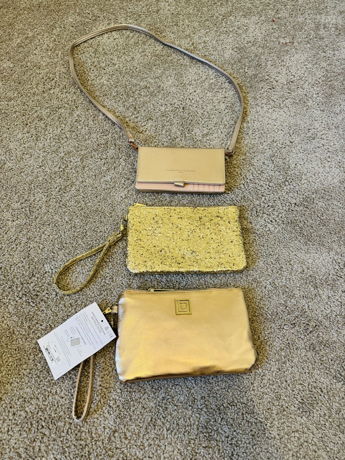 Wallets With Charger Wristlet  Gold