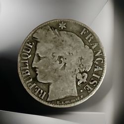 1871 K France 1 Franc Graded(good)