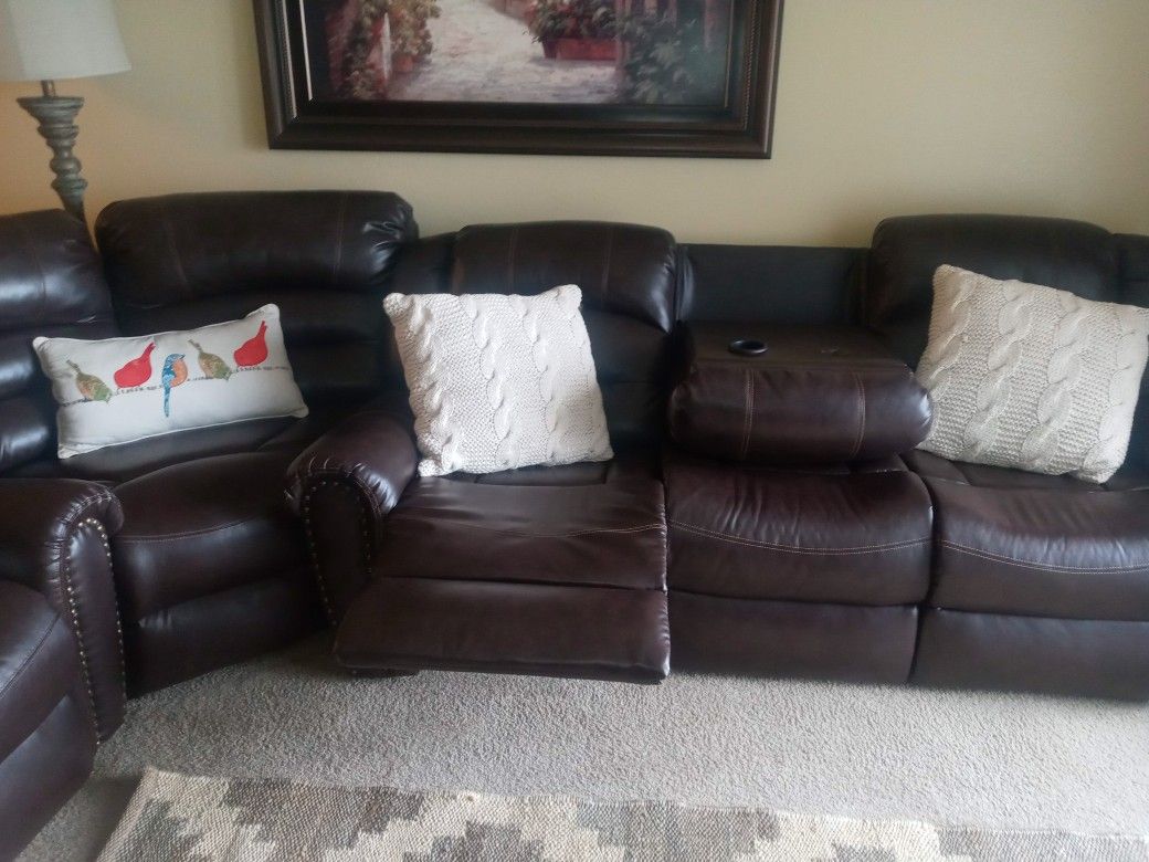 ***Price Is FIRM*** 3 Pieces Sectional Genuine leather Sofas for Sale in El Paso, TX OfferUp
