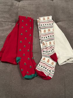 Gymboree girls Christmas tights 6/8