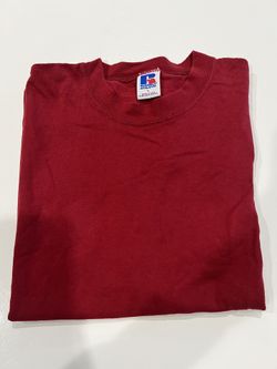 Vintage 90's Russell Athletic Blank Red  T-Shirt Mens Size L Made in USA