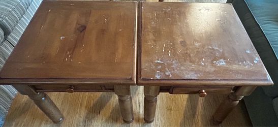 Solid Wood Coffee Table + 2 Matching End Tables