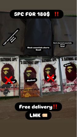 Bape tees & Essential Shorts