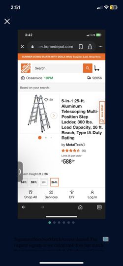 25 Foot Ladder 5 In 1  $350.00