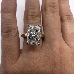 5.78 Carat G VS1 Radiant Cut Diamond Engagement Ring Solitaire 