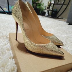 Christian Louboutin Heels Size 8 (Pigalle Follies 100 Specchio Vintage)