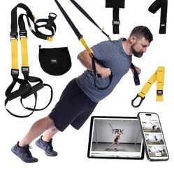 TRX All-in-ONE Suspension Training System: Full Body Workouts for Your Home Gym, Travel, and Outdoors | Includes Indoor & Outdoor Anchors, Workout Gui