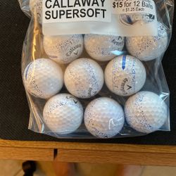 12 Callaway Supersoft (Blue Stripe) Golf Balls