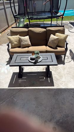 Outdoor couch with table