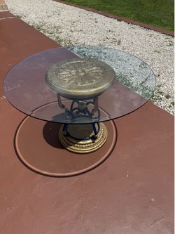 Round Glass Top Table