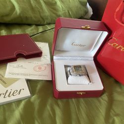 BRAND NEW Cartier Style Skeleton Iced Out Watch