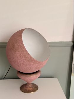 Mid Century Modern Pink Lamp - Vintage Space Age Eyeball Table Lamp