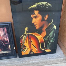 Elvis Portrait And Wedding Certificate