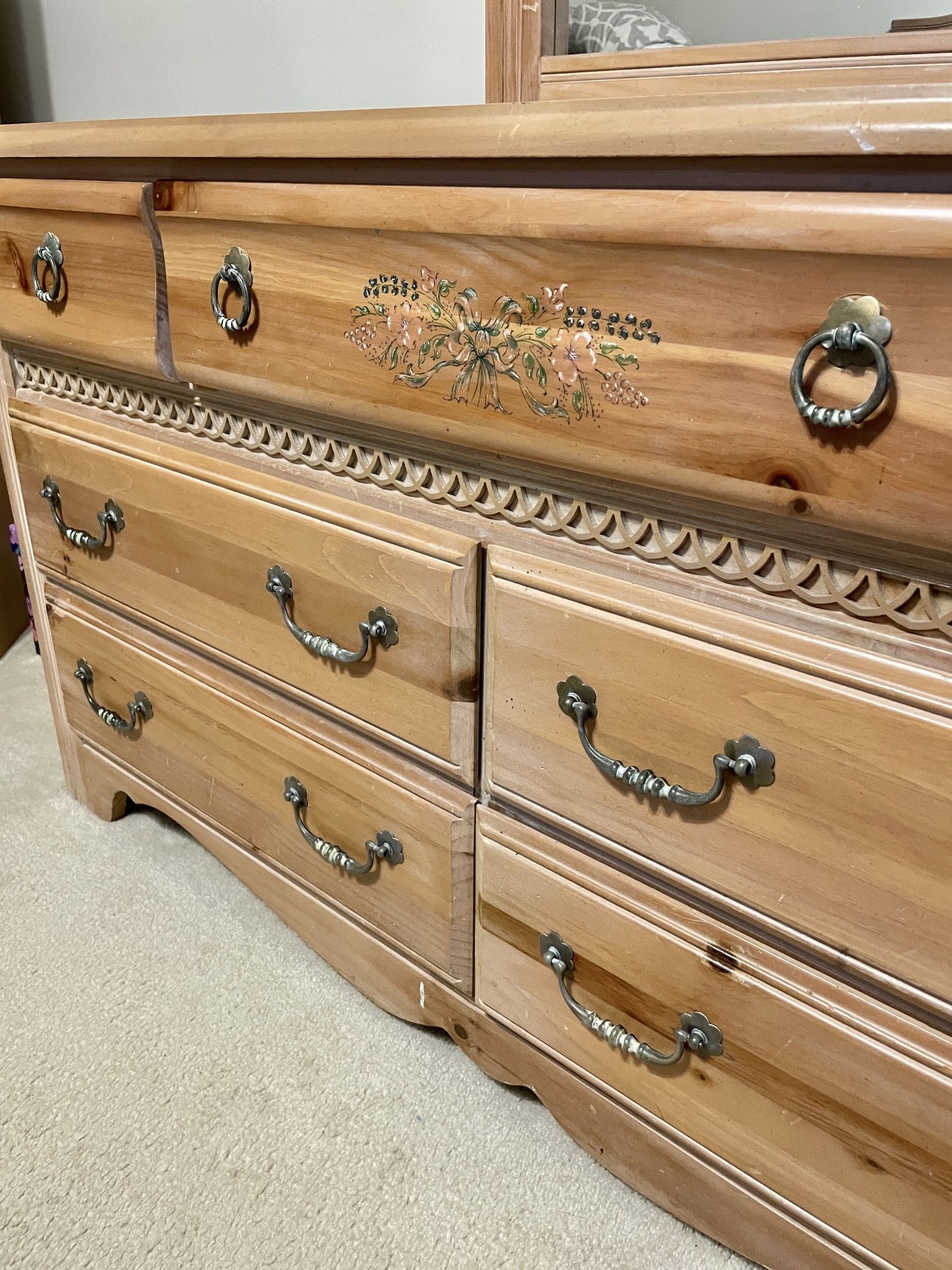 4 Piece Wood Bedroom Set Vintage, Made In America