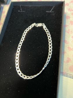 8” Silver Curb Link Chain Bracelet