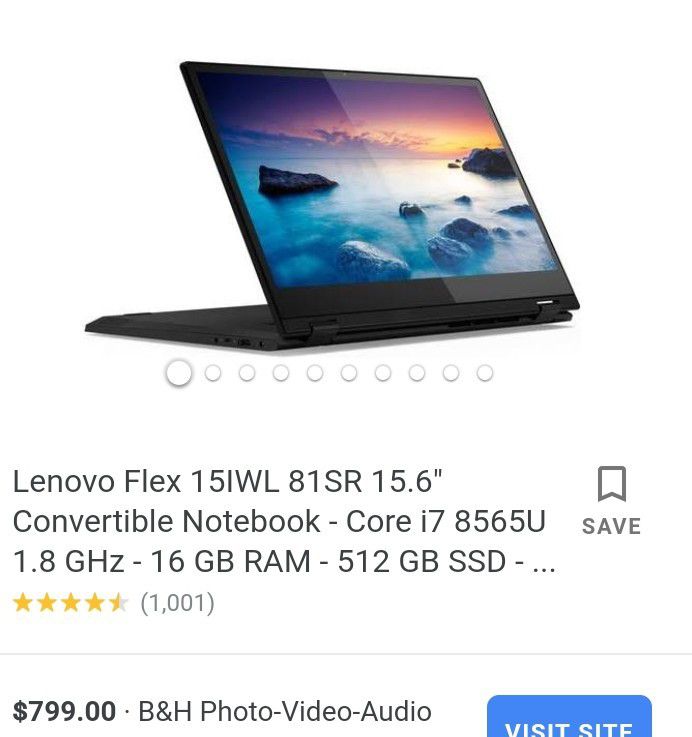 15.6 inch Lenovo flex touch screen laptop
