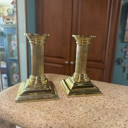 Baldwin Polished Brass Candlesticks Candle Holders 