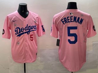 NEW Dodgers Freddie Freeman Pink Stitched Jersey - All Sizes Available -shipping only