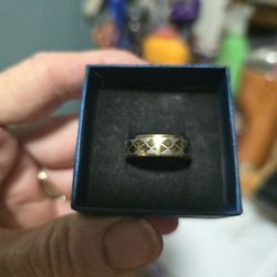 Size 11 Stainless Steel Gold Band
