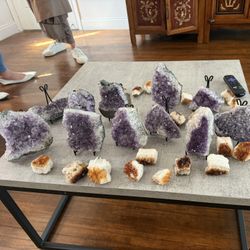 Amethyst & Citrine Crystal Clusters – Home Decor / Healing Stones