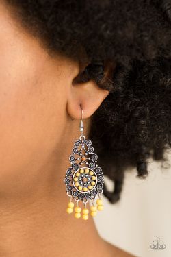 Courageously Congo Yellow Earrings