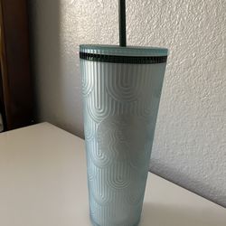 Starbucks Tumbler with Lid and Straw - Rainbow Design, 24oz Lt Green, NEW