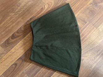 Dark Green Suede Mini Skirt