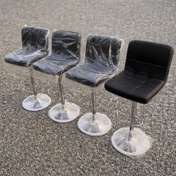 NEW Adjustable Swivel PU Leather Counter Bar Stool Seats Set of 4