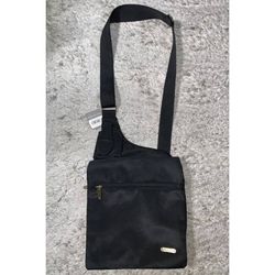 NEW Travelon Large Black Messenger Crossbody Bag Purse Microfiber Anti-Theft