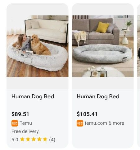 Human Dog Bed Large - New In Box