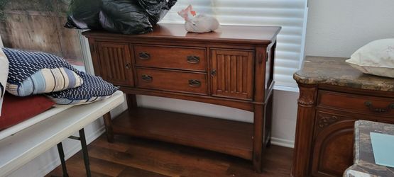 Wood Sideboard Buffet Console with Drawers