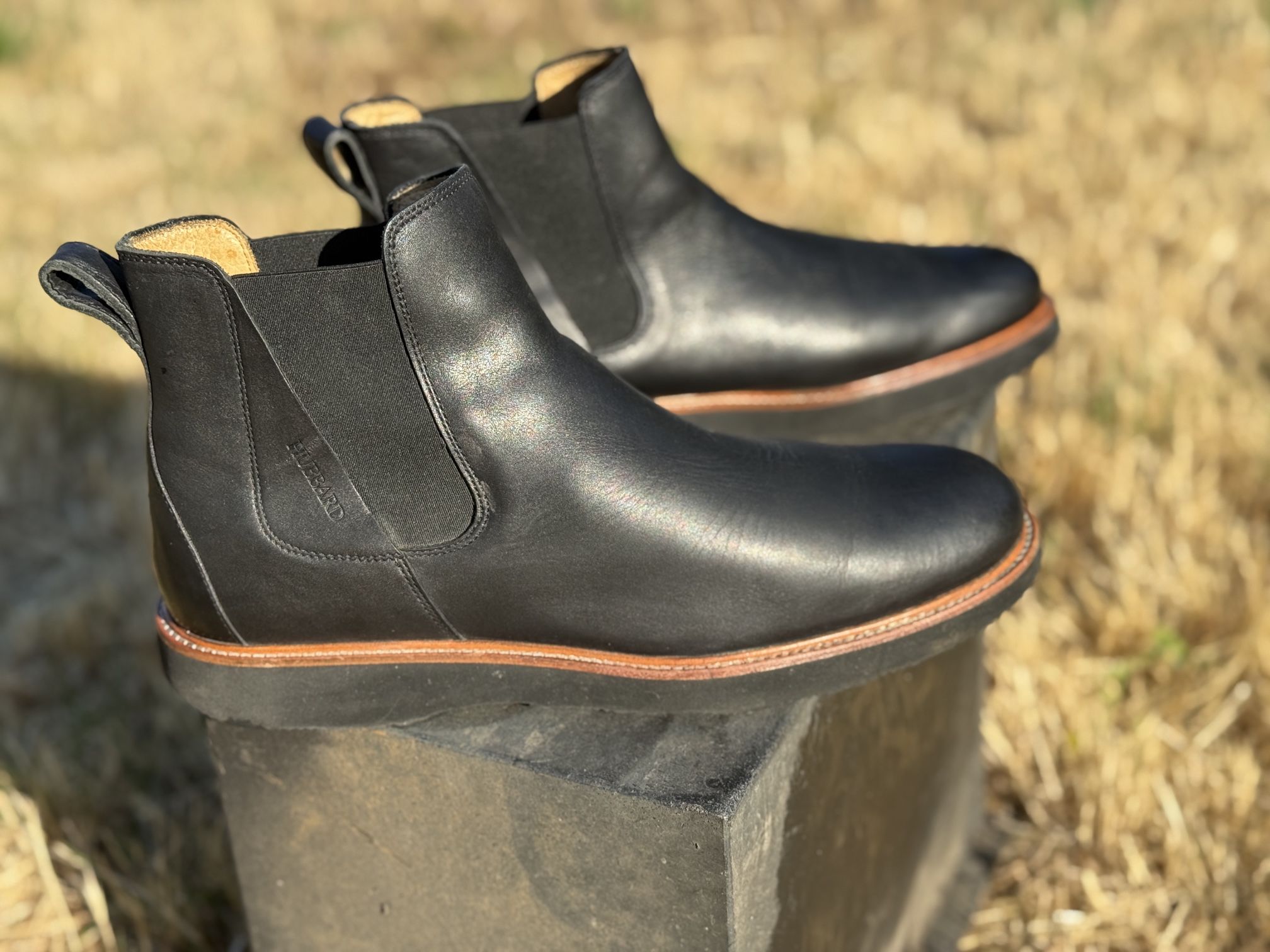 Samuel Hubbard 24 Seven Pull On Black Leather Chelsea Boots Mens