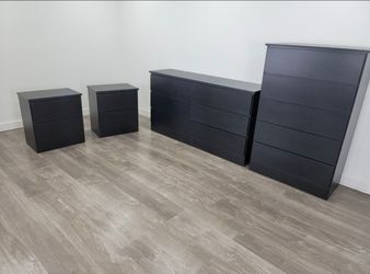 Dresser,  Chest And 2 Nightstands - Cómoda,  Gavetero Y 2 Mesitas de noche