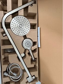 Allen+Roth Nickel Dual Head Shower Panel System