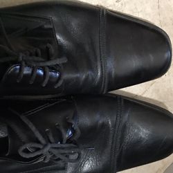 Stacy Adams Black Leather Dress Tie 11M Like New Condition