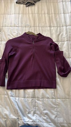 Lululemon Burgundy Ribbed Quarter-Zip Pullover
