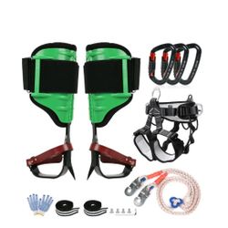 Tree Climbing Spike Set with Adjustable Straps and EVA Leg Padding, Upgrade A...