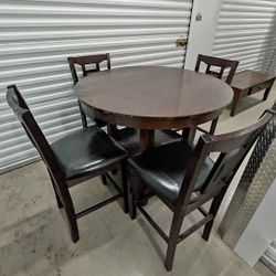 Dark Wood Dining Table And 4 Chairs