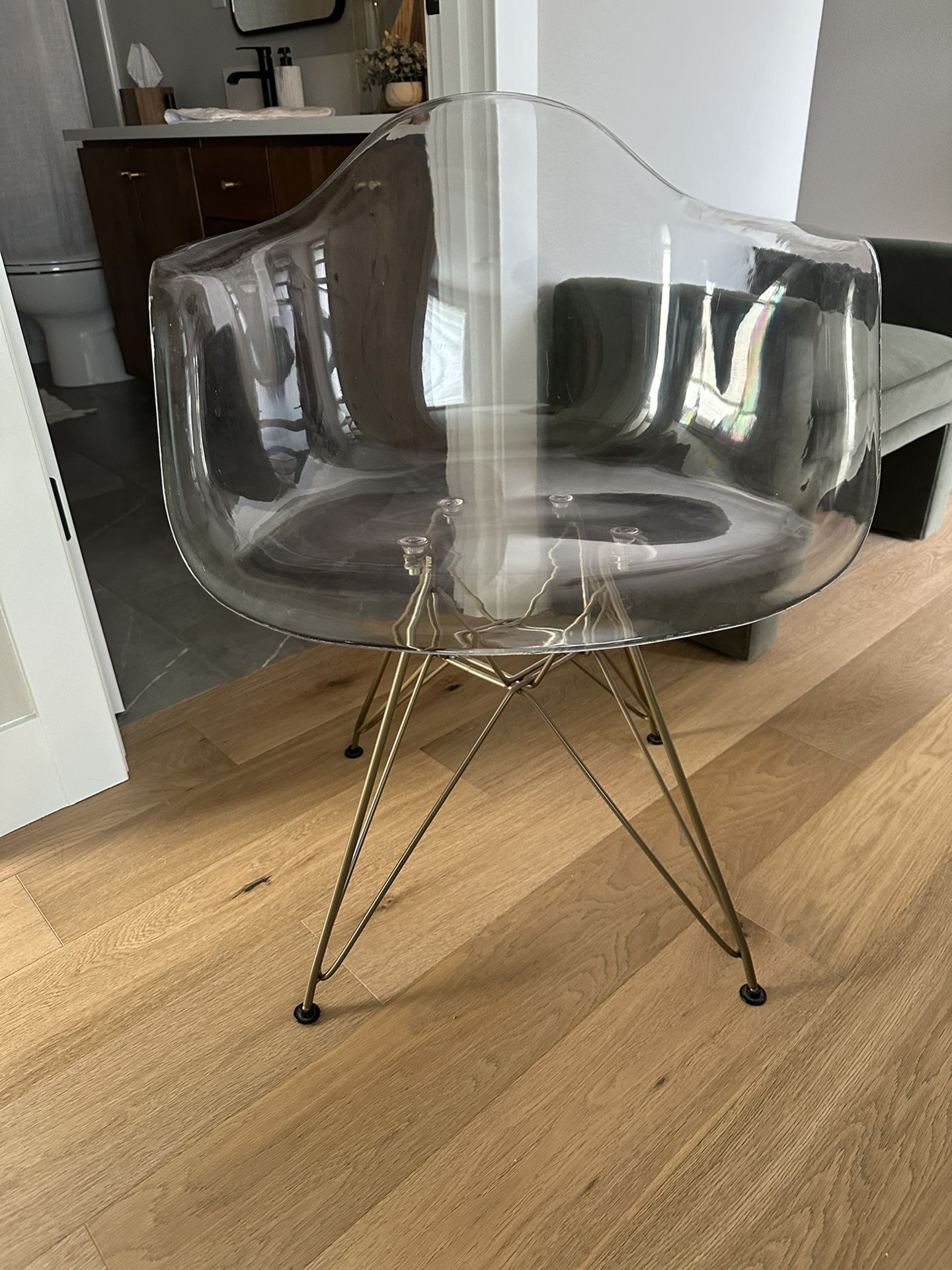Clear Acrylic Chair (Gold)