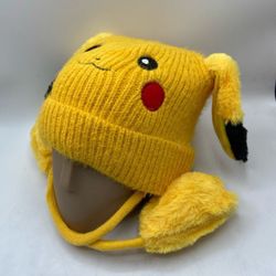 I Cute Pikachu Cartoon Hat Winter Beanies Cap for Kids Ages 6-12 Yeas Old