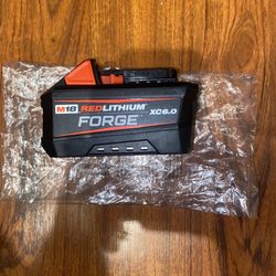 (1)New Milwaukee M18 6.0 Ah Redlithium Forge Battery (48-11-1861)   This New Forge 6.0 Ah battery has the same power of the high output 12.0 Ah batter