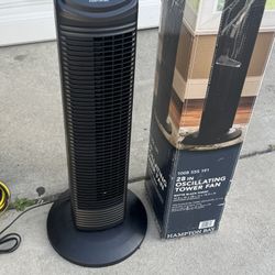 Hampton Bay 28 in. 3 Speed Oscillating Tower Fan in Black