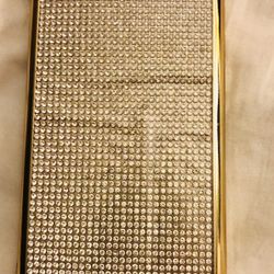 GOLD WHITE CRYSTAL BLING IPHONE CASE 7 8 and PLUS CASE 
