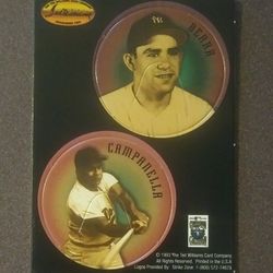 1993 Ted Williams Roy Campanella Yogi Berra Pog Baseball Card HOF Hall Of Fame Vintage Collectible Sports MLB