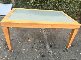 Glass Top Rollaway Dining Room Table